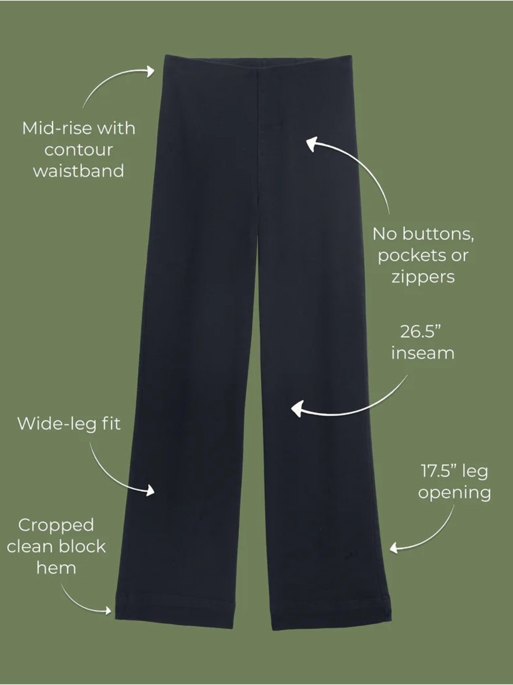 Frank & Eileen Westport illusion Wide-Leg Pull-On Jean new black NWT - Picture 4 of 11